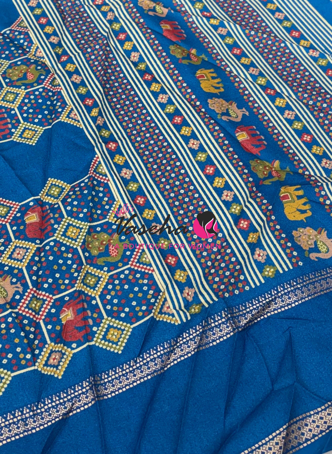 Casual Wear - Semi Printed Silk - Fancy Mixed Variety- Blue  - VVFMC008