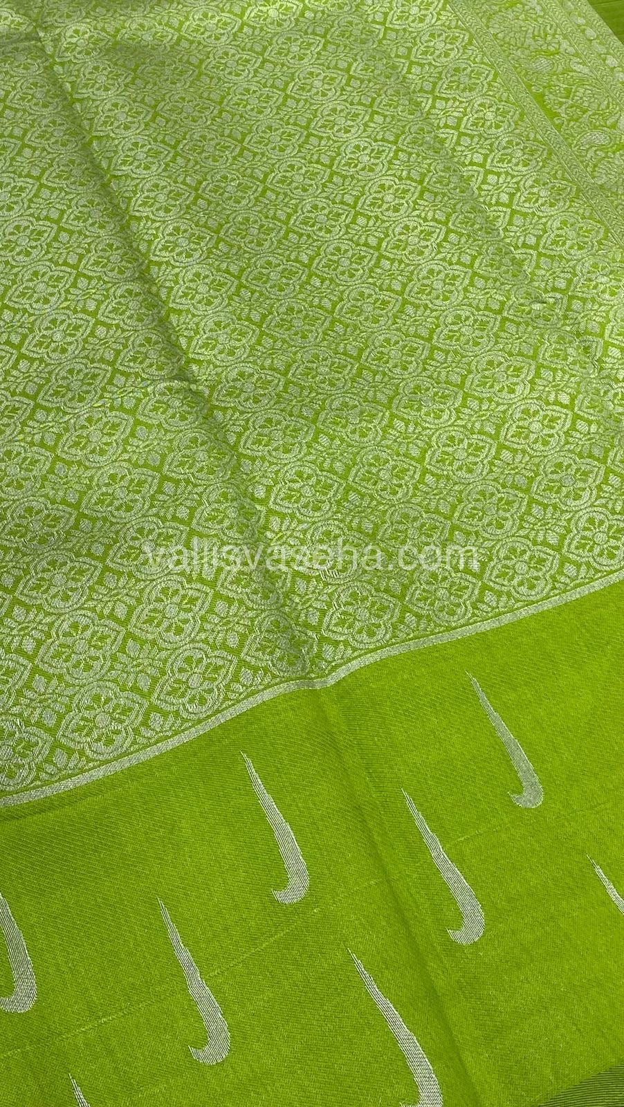 Kanchi Semi Silk - Blue with Green - VVKSS001