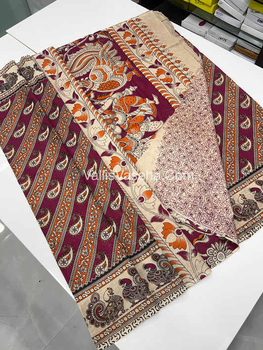 Pure Kalamkari Cotton Saree - VVPKC001