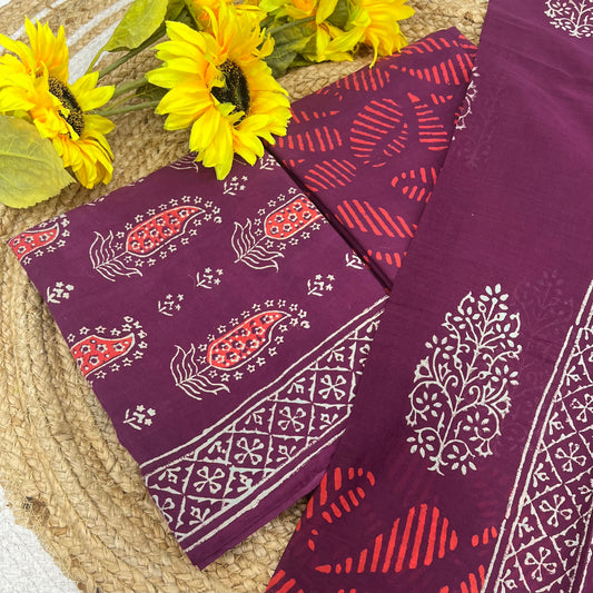 Pure Mul Mul Cotton - Bagru/ Dabu Print - VVUSM002