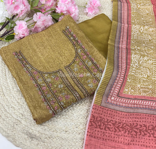Tissue Linen Salwar Material  | VVUSM016