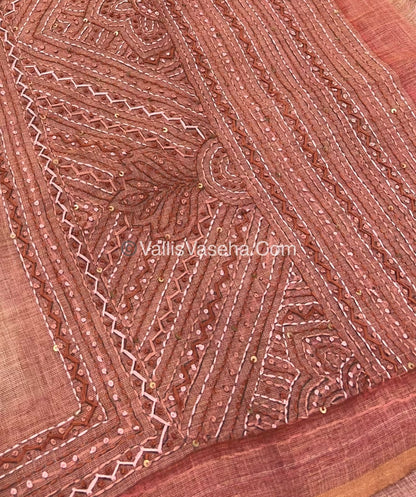 French Knot - Linen Tissue Saree - VVLFN004