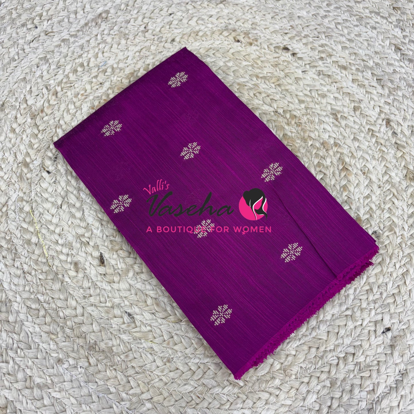Blouse Bit - Semi Raw Silk - Thread Butta Design - 1mtr - VVBB001