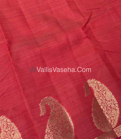 Semi Tussar Silk - Small Mango - Red Shade - VVSTS002