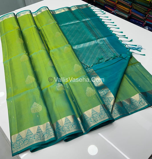 Pure Soft Silk Saree - Green & Ramar Green Combo - VVPSS048