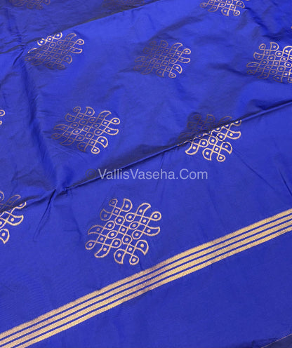 Semi Soft Silk - Kolam Design - Royal Blue / Dark Blue  Shade -VVSSS029