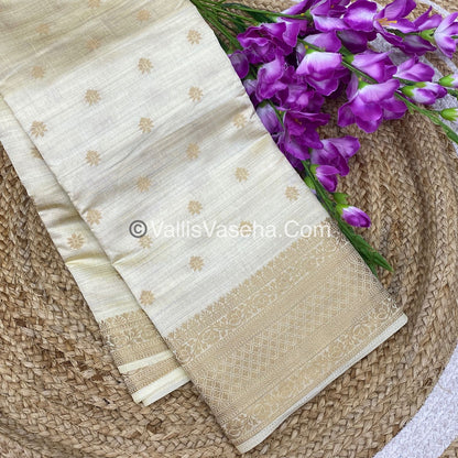 Semi Tussar Silk  - Cream Shade - VVSTS013