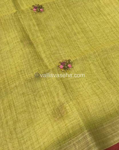 French Knot - Tissue Saree - Green Shade - VVLFN001