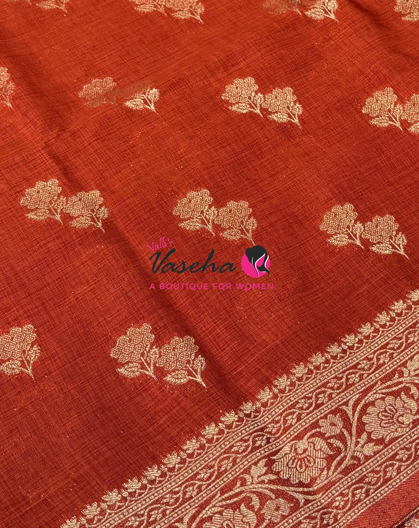 Banarasi - Heritage Silk - Semi Kathan Silk - Rust Orange Shade - VVBHS011