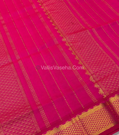 Semi Silk Cotton Saree - Purple With Pink Shade - VVSSC004