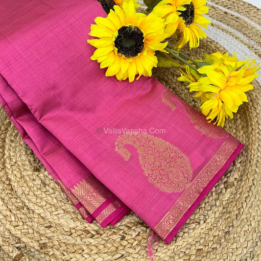 Semi Tussar Silk - Small Mango  light pink Shade - VVSTS002