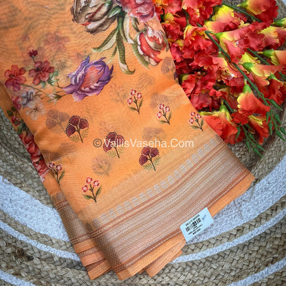 30% less - Offer Saree -   Semi Linen Saree - VVDS006