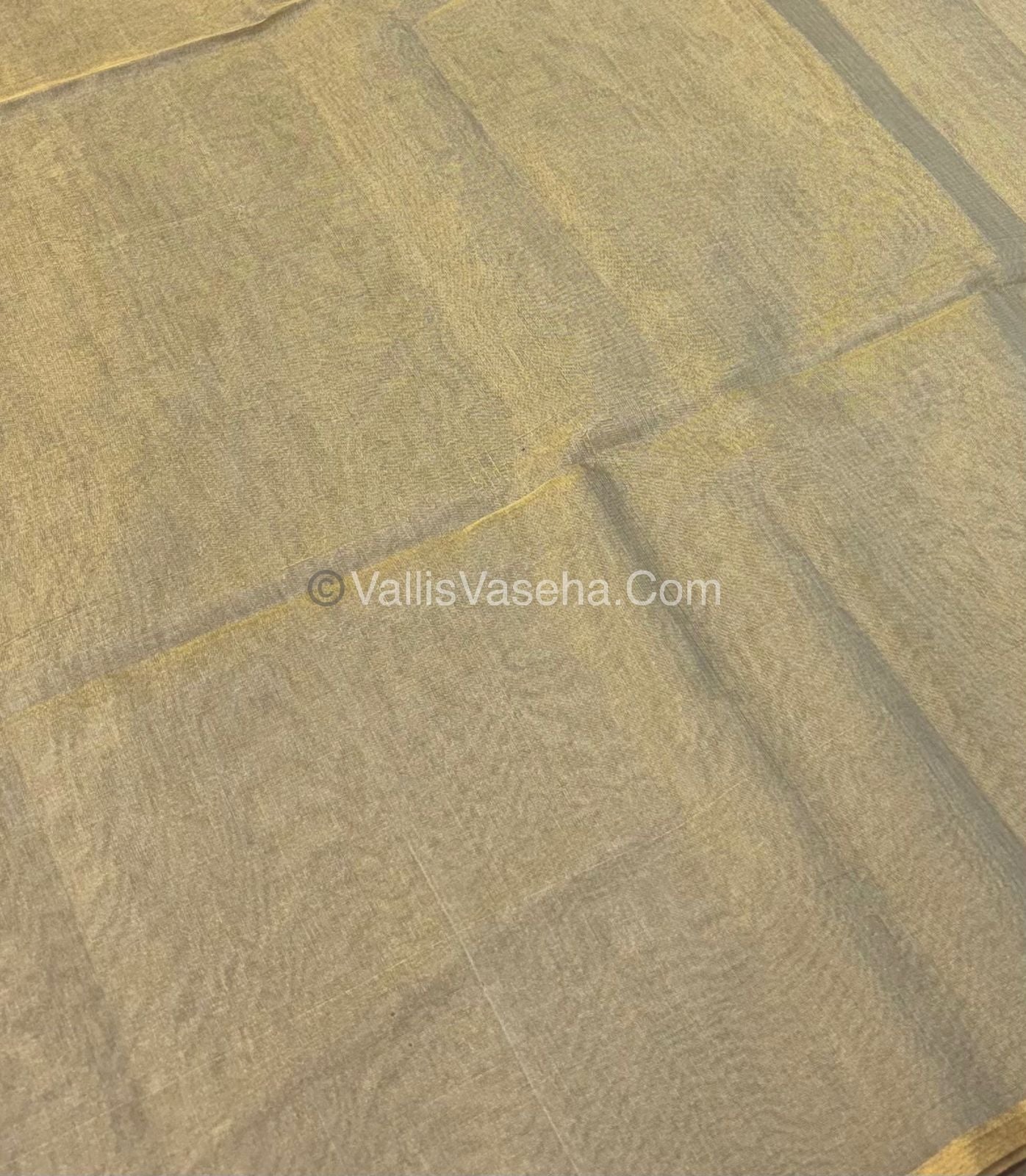 Pure Maheshwari Tissue Silk - Triple Tone Light Grey  & Gold Shade - VVMTS001