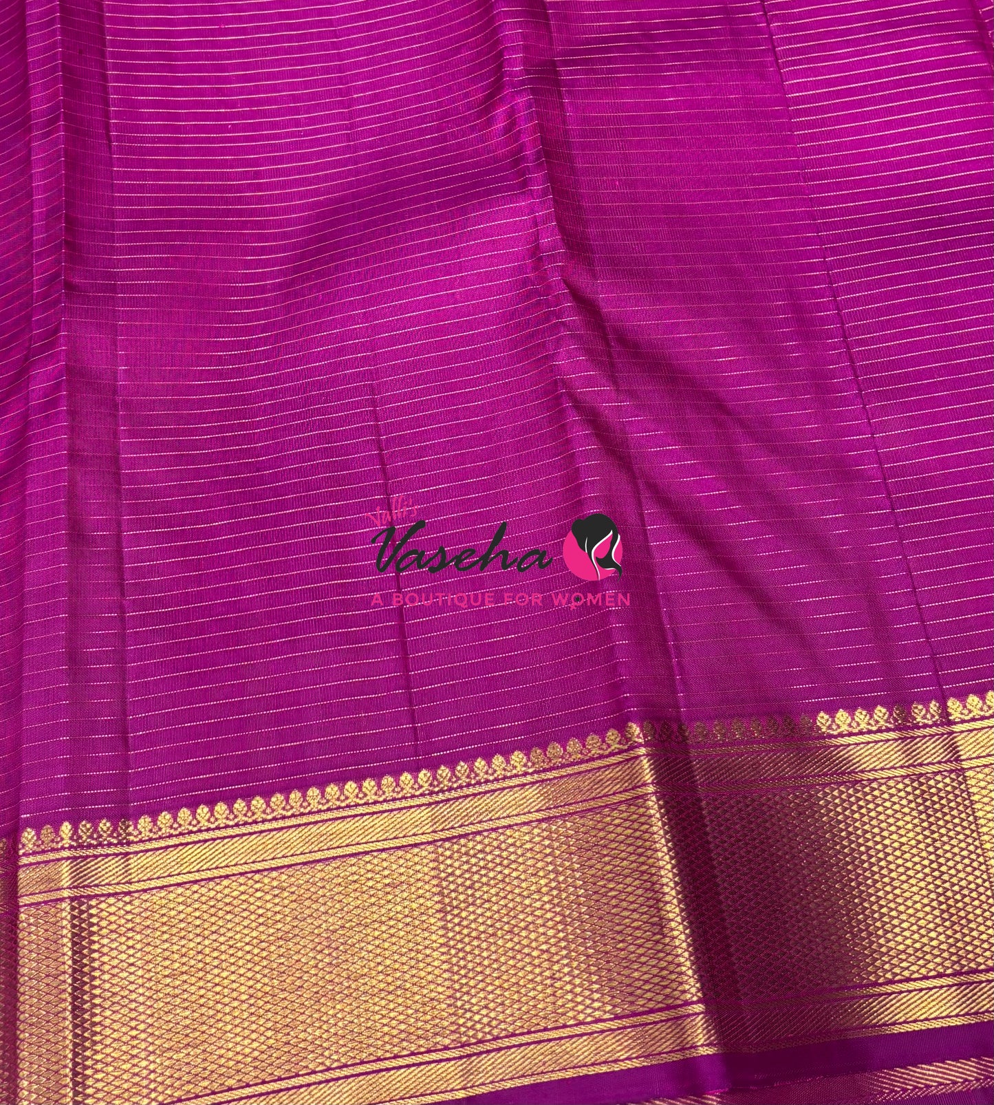 Pure Kanchipuram Silk Saree - Purplish Pink Shade  - VVPS012