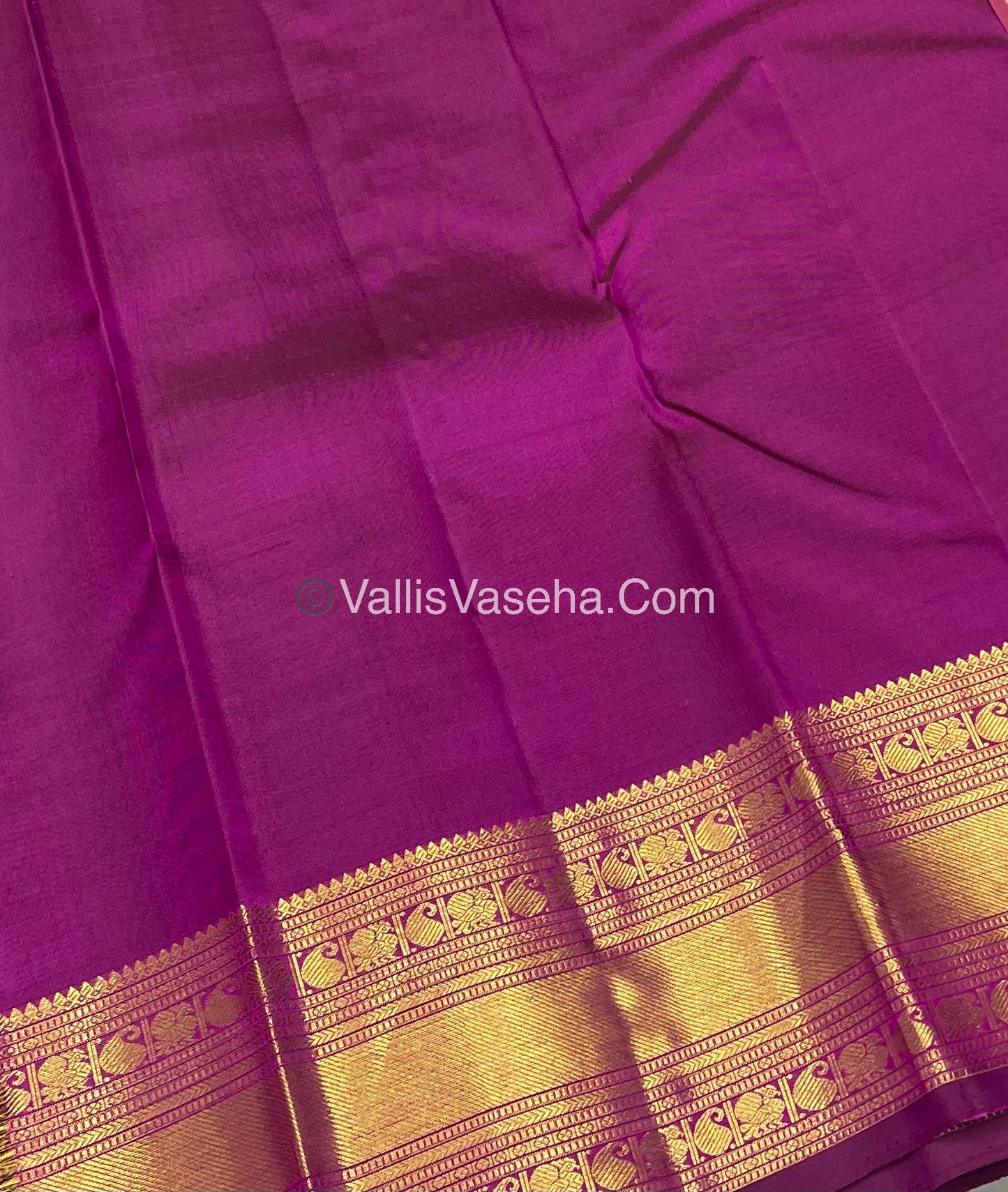 Pure Kanchipuram Silk Saree - Onion Pink & Purplish Pink  Combo - VVPS014