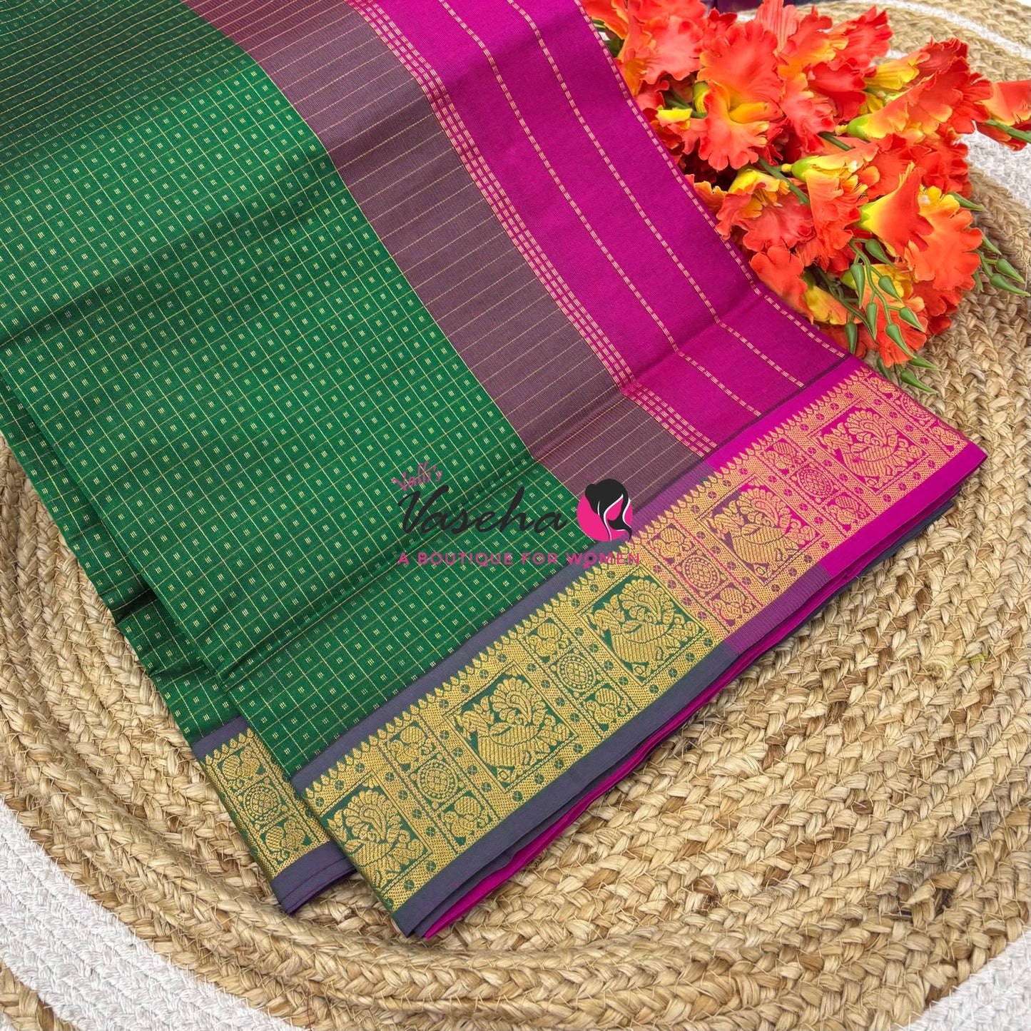 Semi Silk Cotton Saree | Lakshadeepam |VVSSC009