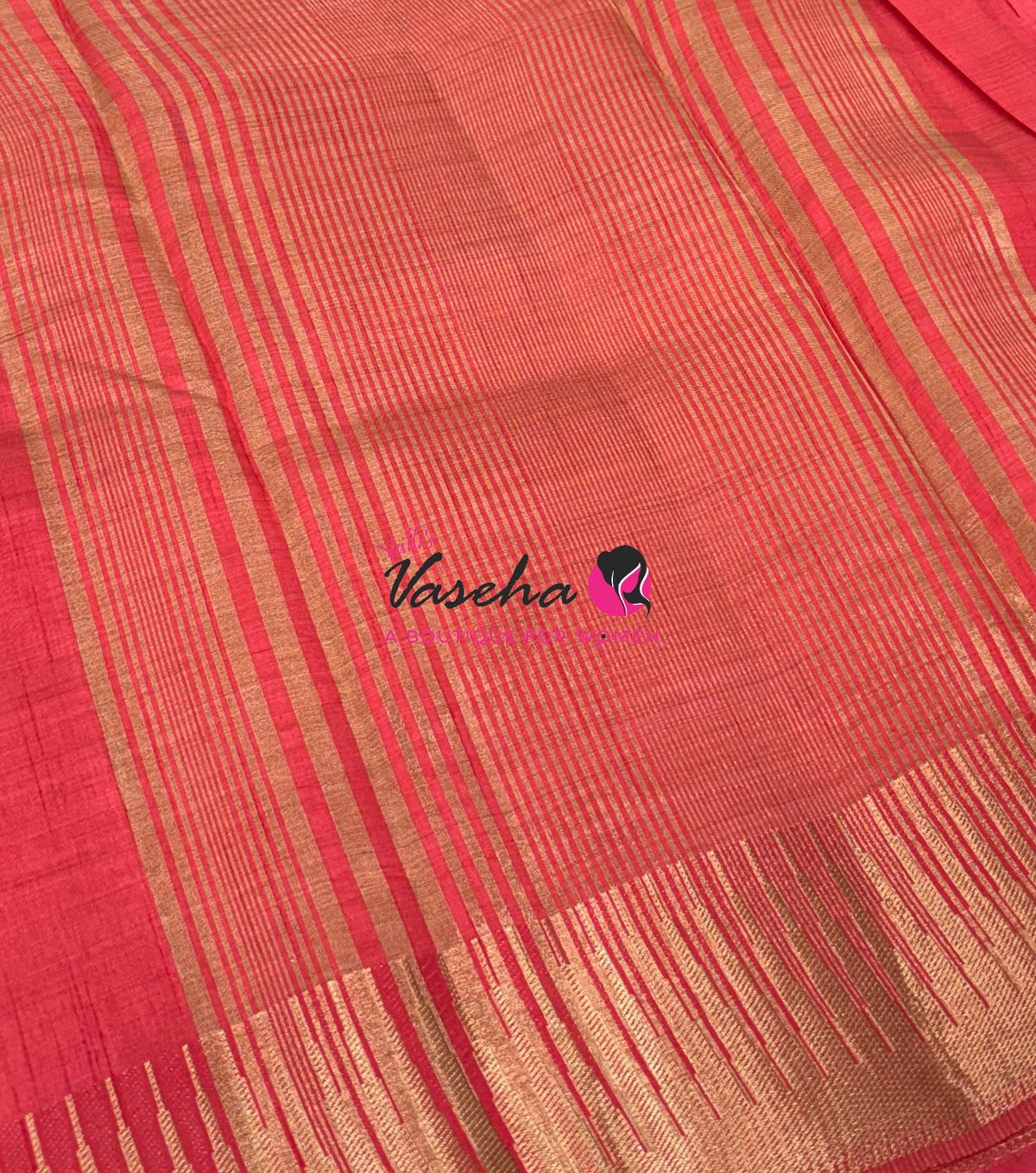 Semi Tussar Silk Saree | Peach Shade |VVSTS051