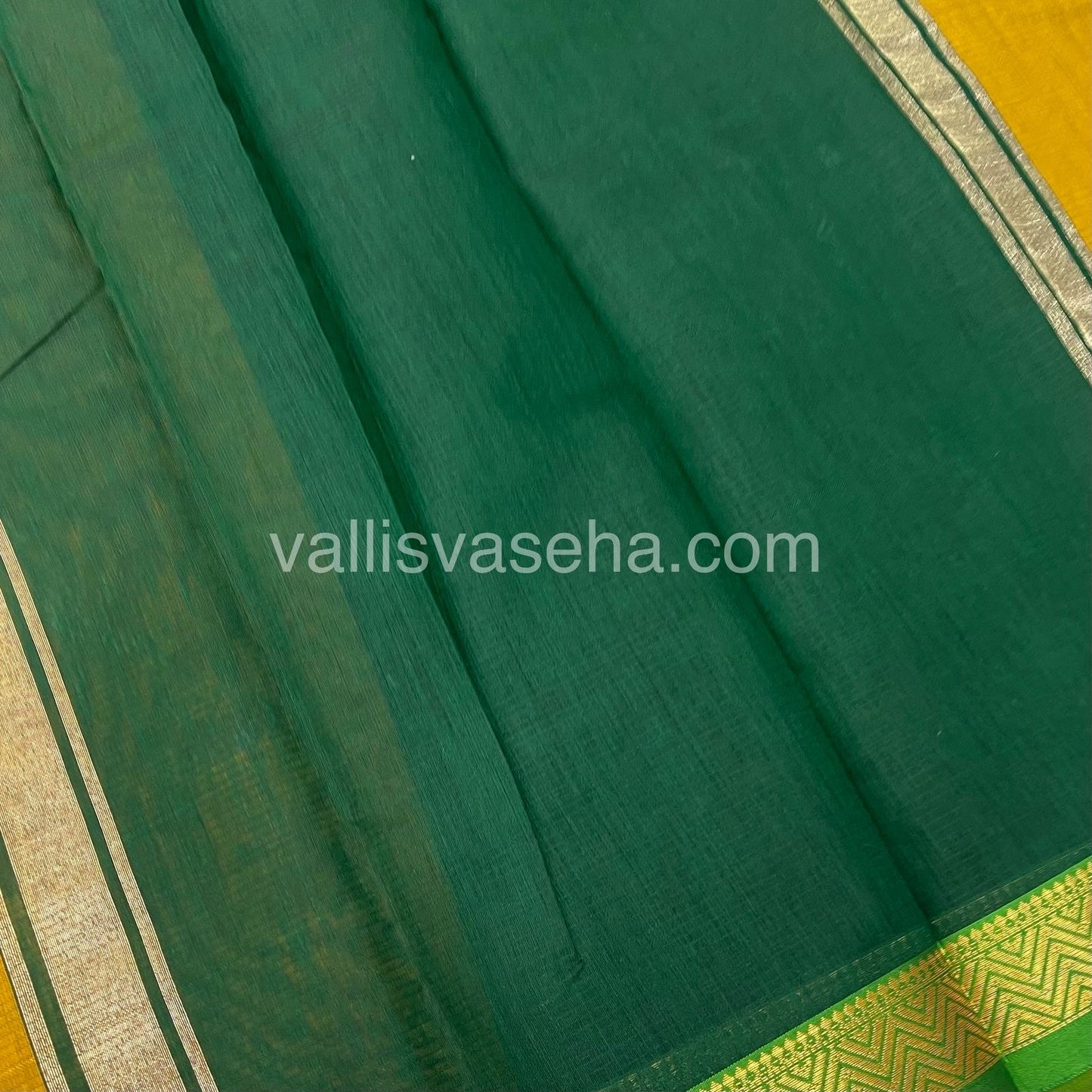 Fancy Mixed Cotton - Masturd Yellow With Green Shade - VVFMC005