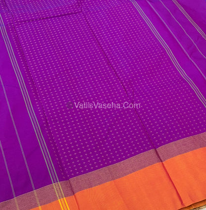 Semi Silk Saree - Plus Design Style - Contrast Pallu & Blouse or Running Pallu & Blouse - VVSS004