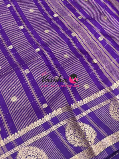 Semi Tussar Silk Saree | Purple Shade |VVSTS060