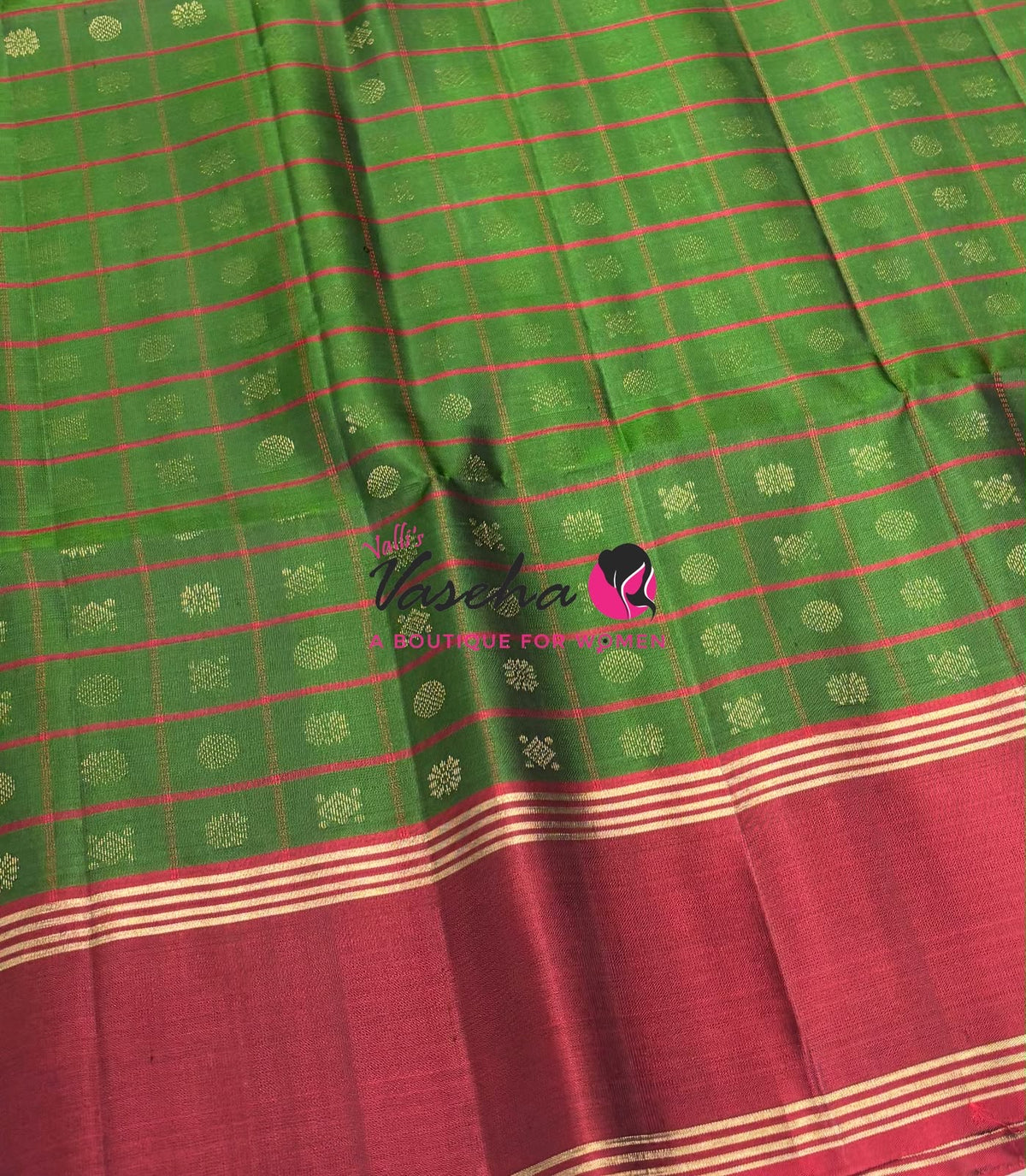 Pure Soft Silk Saree - Green & Maroon Shade - VVPSS116