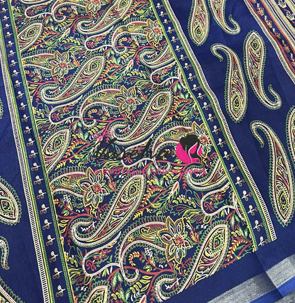 Casual Wear - Fancy Printed Silk  - Navy Blue Shade - VVFPS001