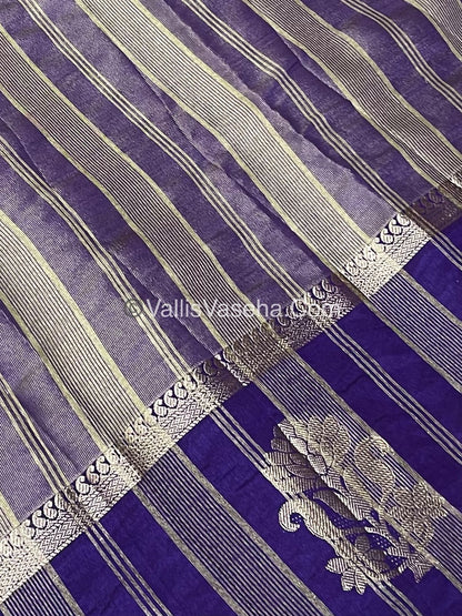 Semi Tissue Tussar Silk - Violetish Purple Shade - VVSTS043