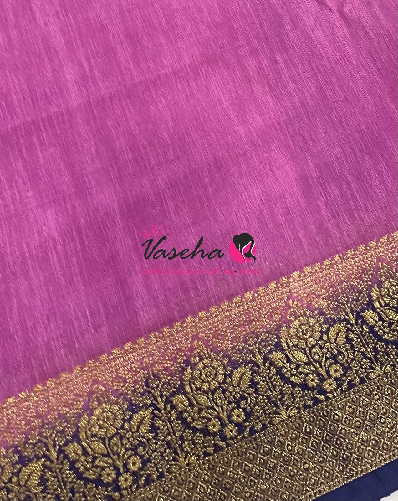 Semi Jute Silk Saree - Purplish Pink With Blue Shade- VVSJS001