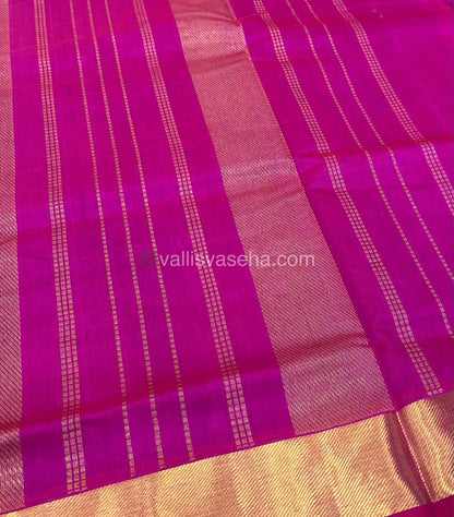 Pure Silk Cotton Sarees - Double Tone Blue With Pink - VVPSC003