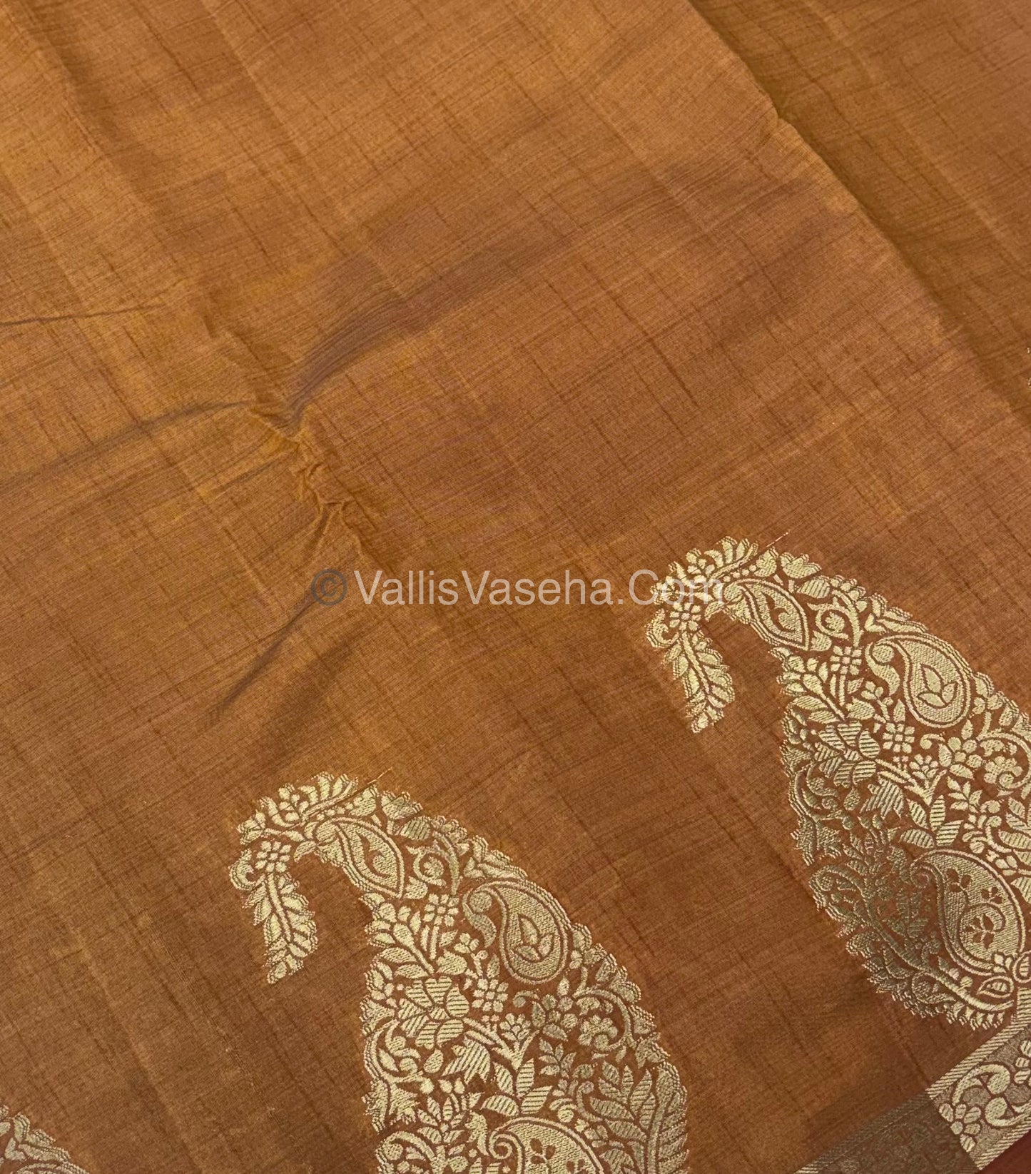 Semi Tussar Silk - Big Mango - Dark Mustard ( Honey) Shade - VVSTS002