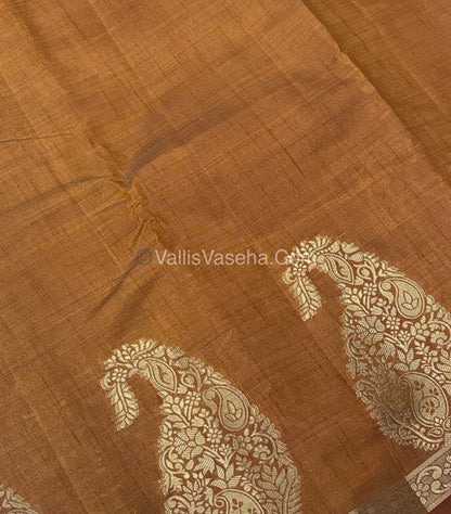 Semi Tussar Silk - Big Mango - Dark Mustard ( Honey) Shade - VVSTS002