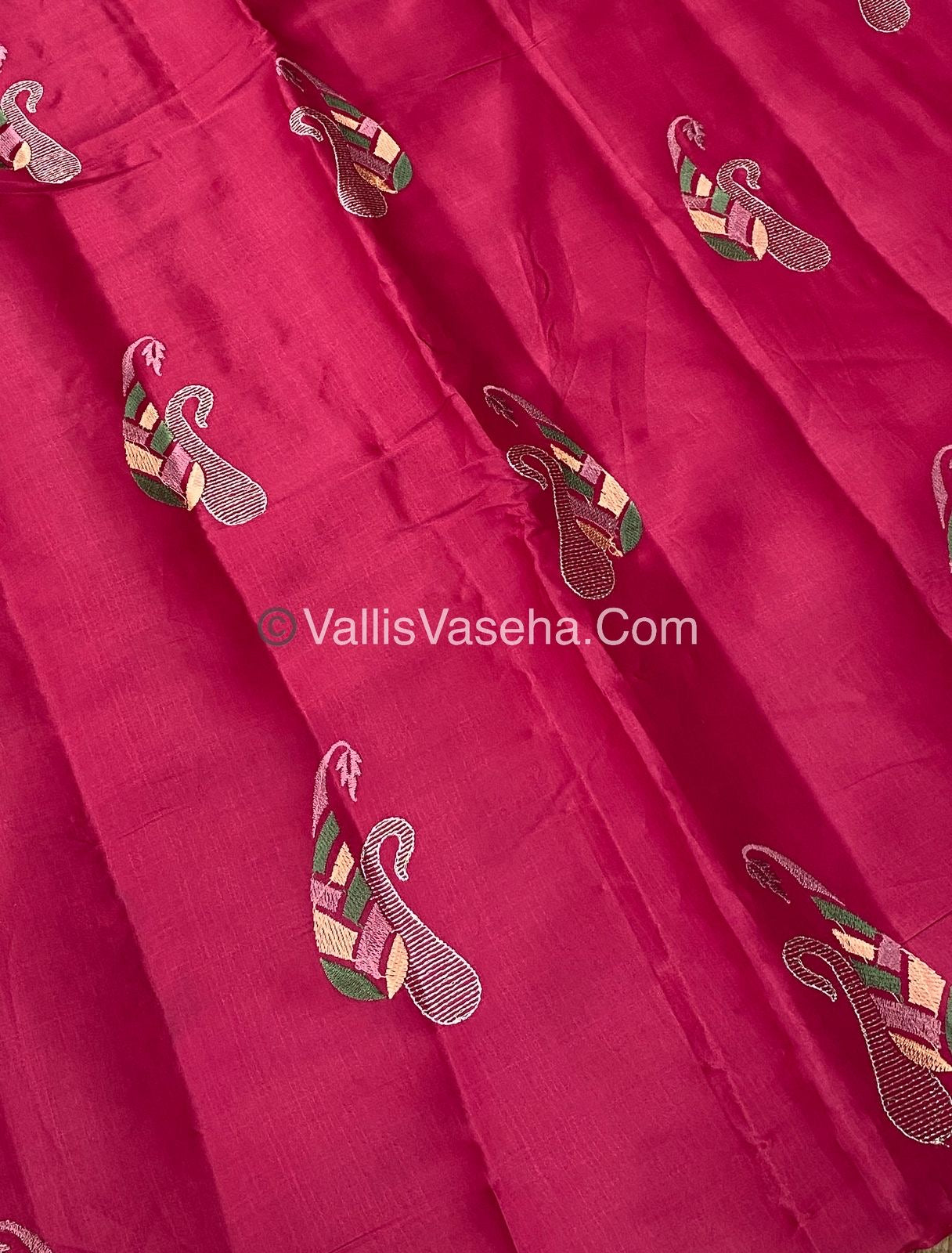 Butter Silk - Pink & Peacock Blue Combo - VVBS002
