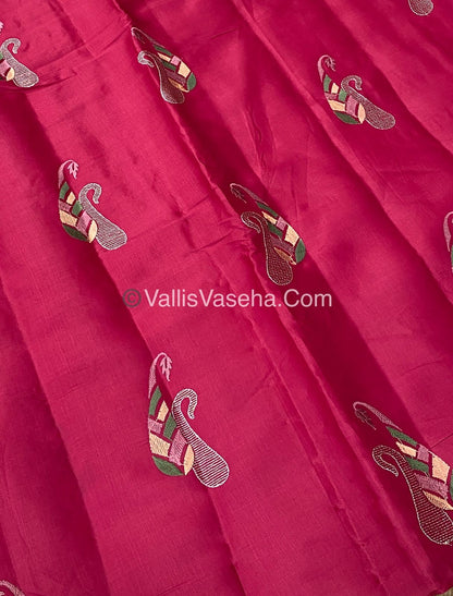 Butter Silk - Pink & Peacock Blue Combo - VVBS002