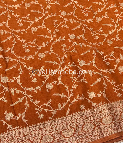 Banarasi - Heritage Silk - Semi Kathan Silk - Rust Orange Shade- VVBHS001