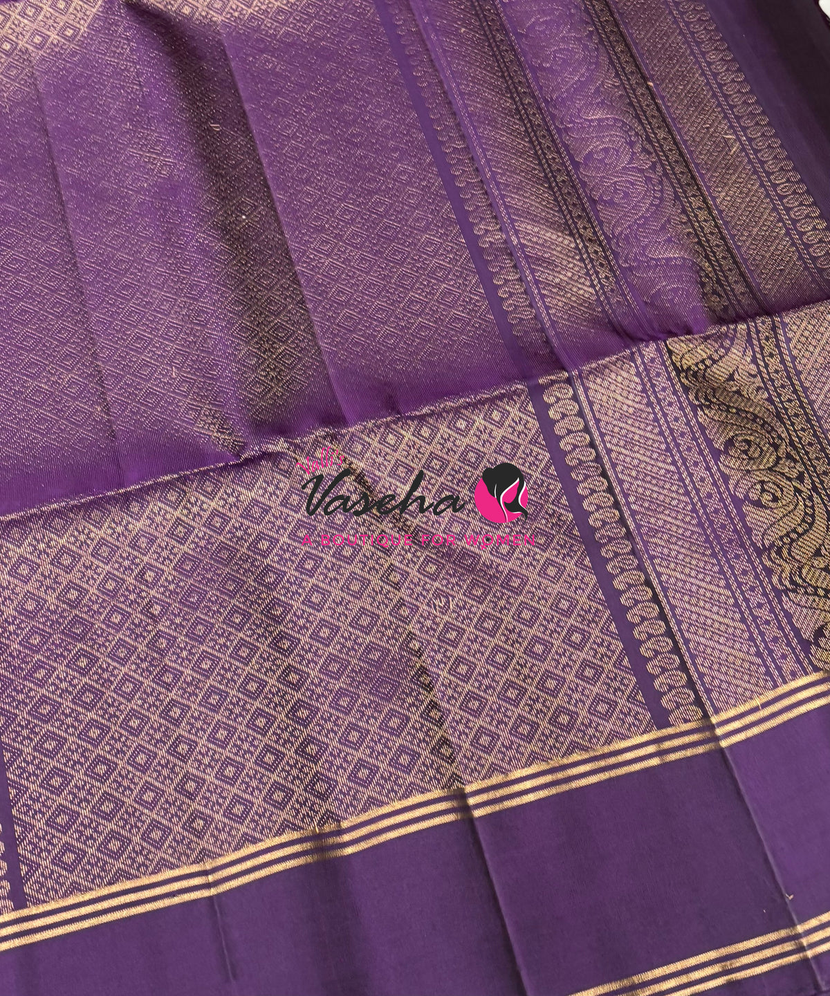 Pure Soft Silk Saree  - Pink & Purple Combo - VVPSS145