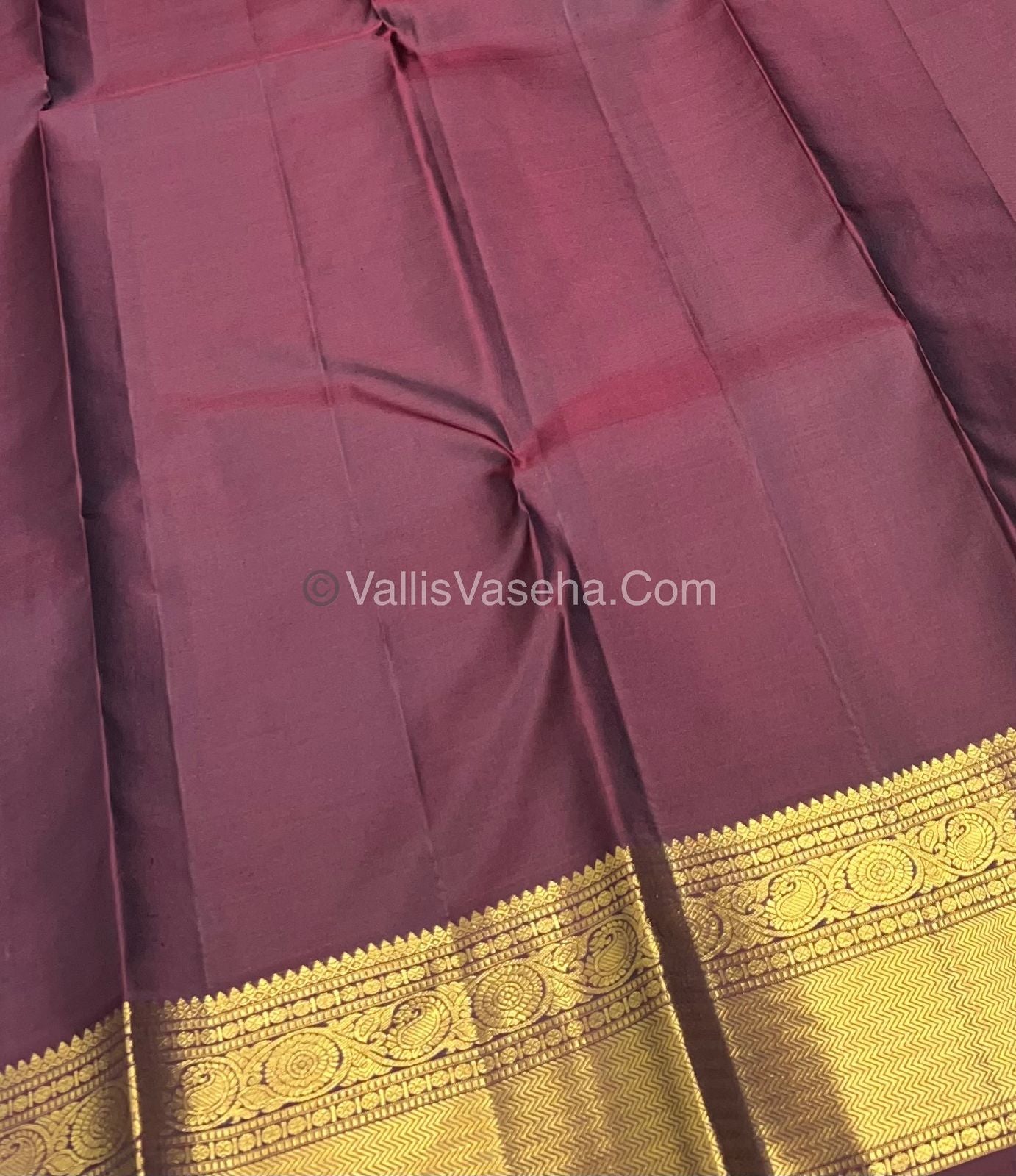 Pure Kanchipuram Silk Saree - Grey With Merun - VVPS011