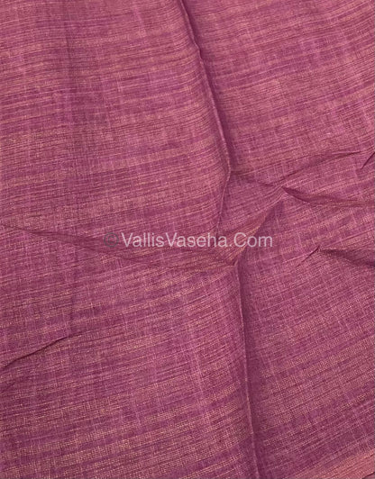 Tissue Linen Saree - Cloud Design - Shade of Pink - VVTLS002