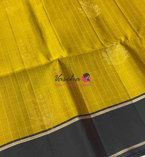 Pure Soft Silk Saree  - Lemon Green & Green Combo - VVPSS055