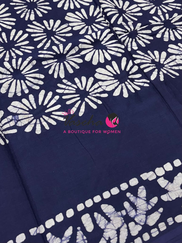 Pure Soft Mul Mul Cotton Sarees - Hand Block Prints - VVMMC009