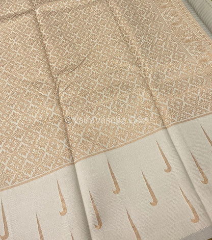 Kanchi Semi Silk - Yellow with Cream VVKSS001
