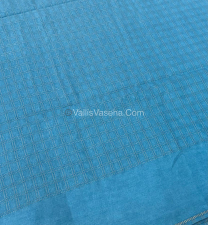 Bhagalpuri Semi Tussar Saree - Blue Shade - VVBTS001