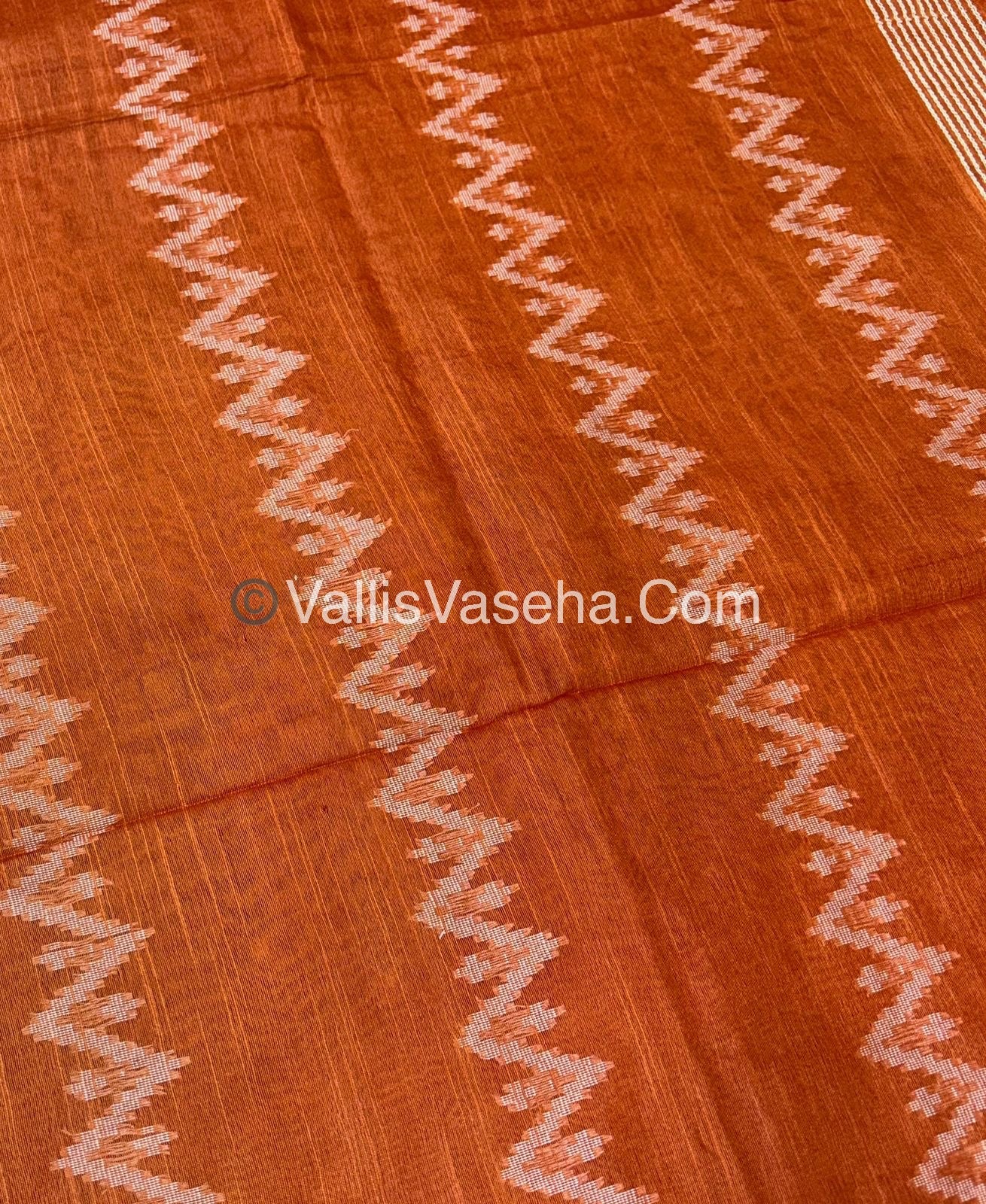 Bhagalpuri Silk - Dark Pink With Orange - VVBS005