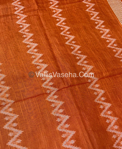 Bhagalpuri Silk - Dark Pink With Orange - VVBS005