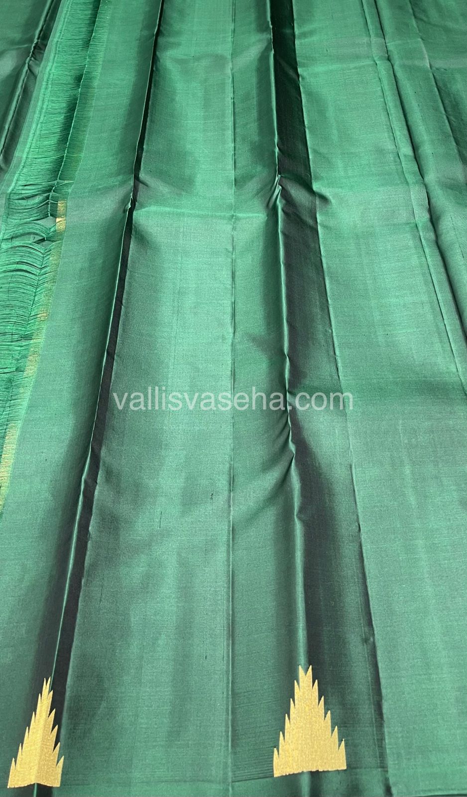 Pure Soft Silk Saree - Jothika Hit design  - Dark Green - VVPSS005