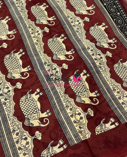 Pure Soft Mul Mul Cotton Sarees - Hand Block Prints - VVMMC011
