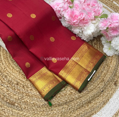 Pure Kanchipuram Silk Saree - Maroonish Red Shade - VVPS010