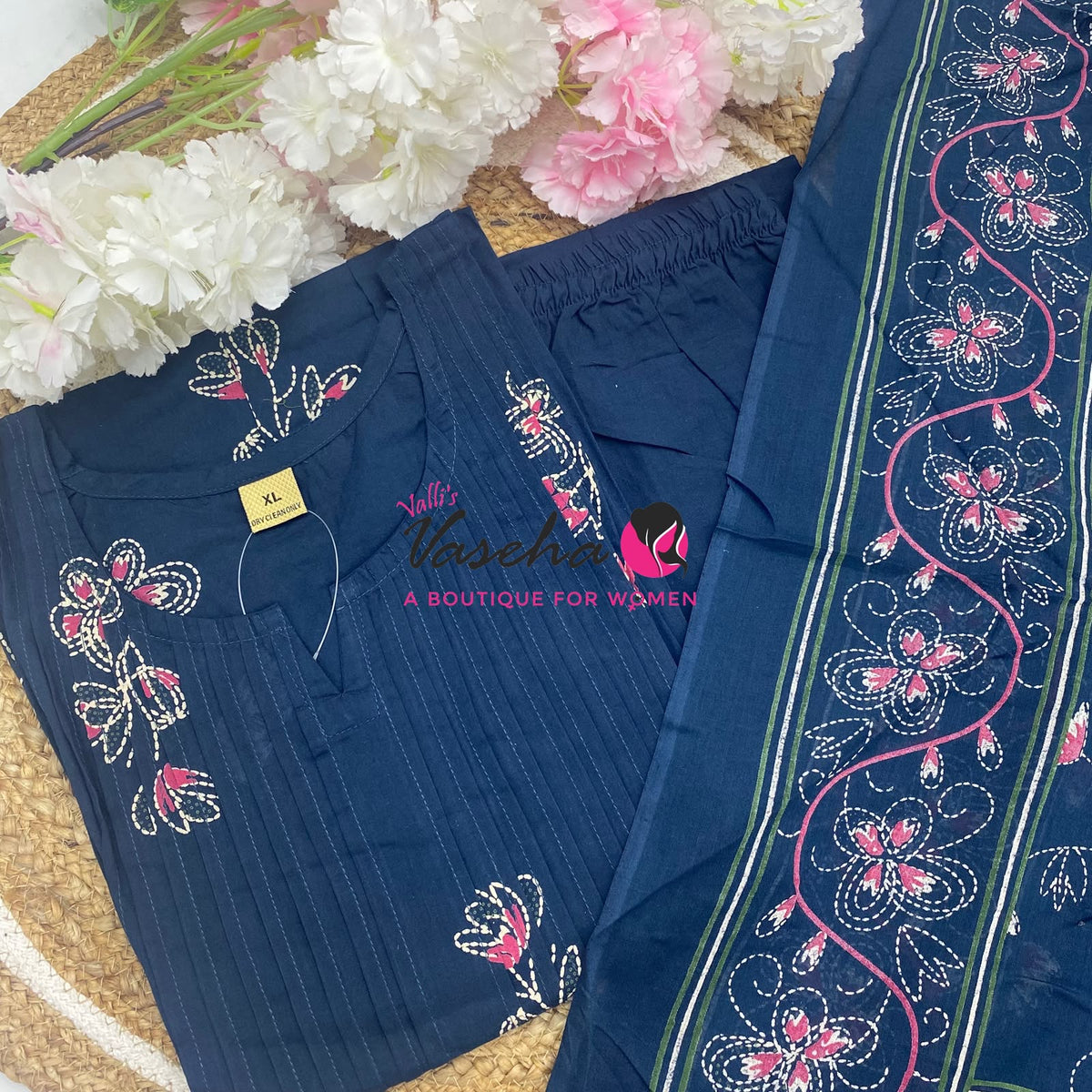 Ready Made | Semi Anarkali Set  (3pc)|Cotton |VVRMS033