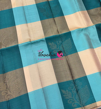 Half Mix - Pure Soft Silk Saree - Pazhum Pazhamum Checks - VVPSS103