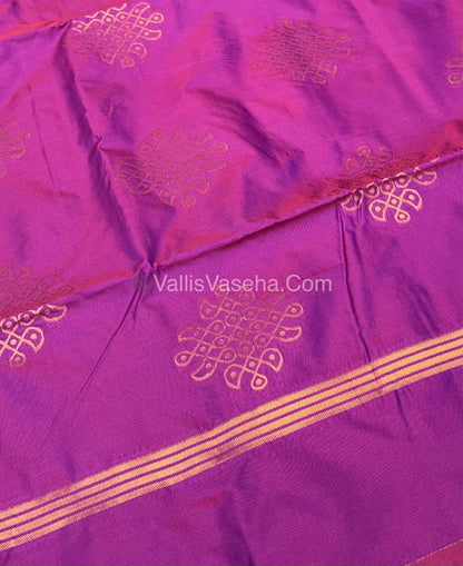 Semi Soft Silk - Kolam Design - Purplish Pink Shade -VVSSS029