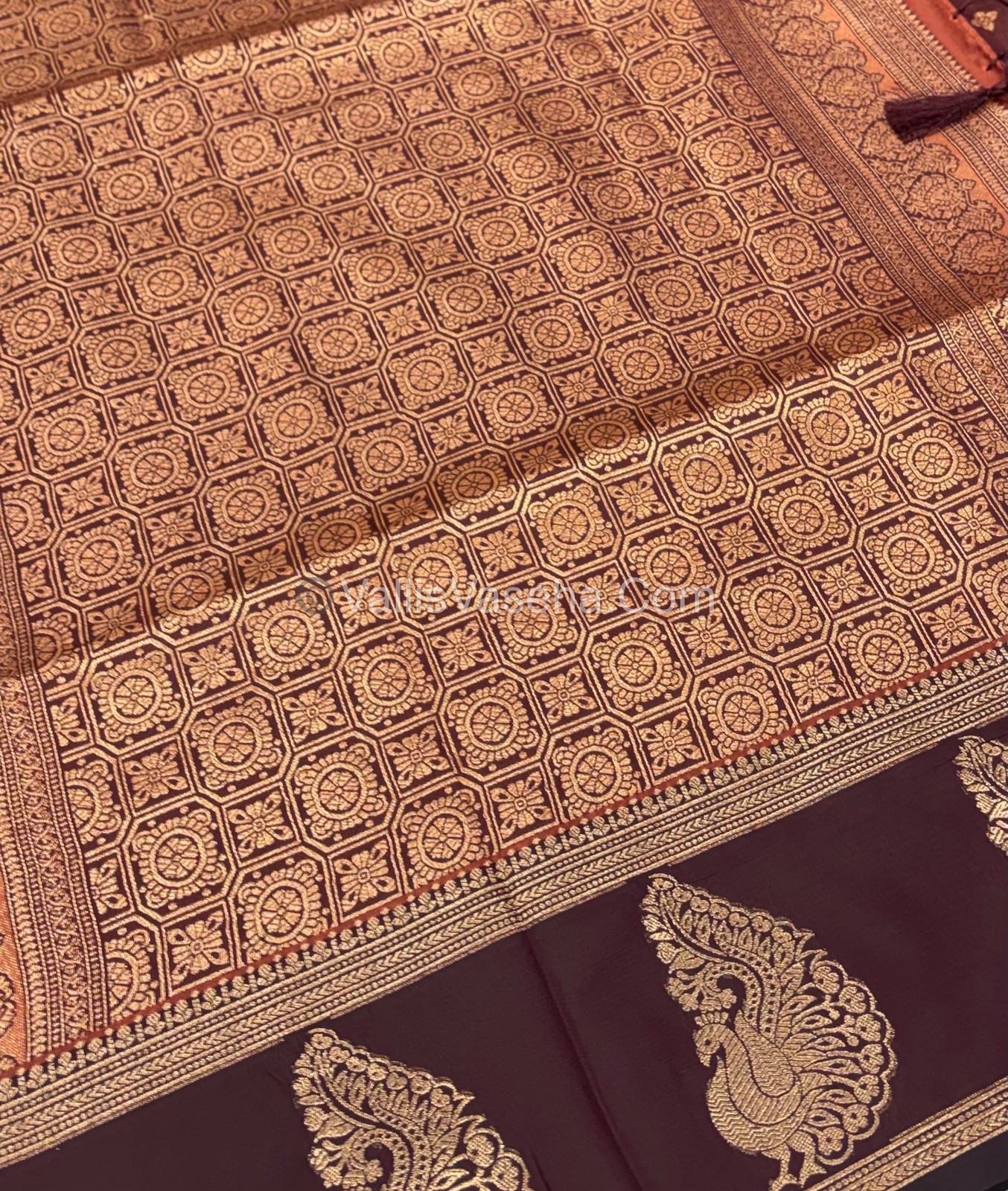 Semi Soft Silk - Rust Orange With Wine Brown Shade -VVSSS022